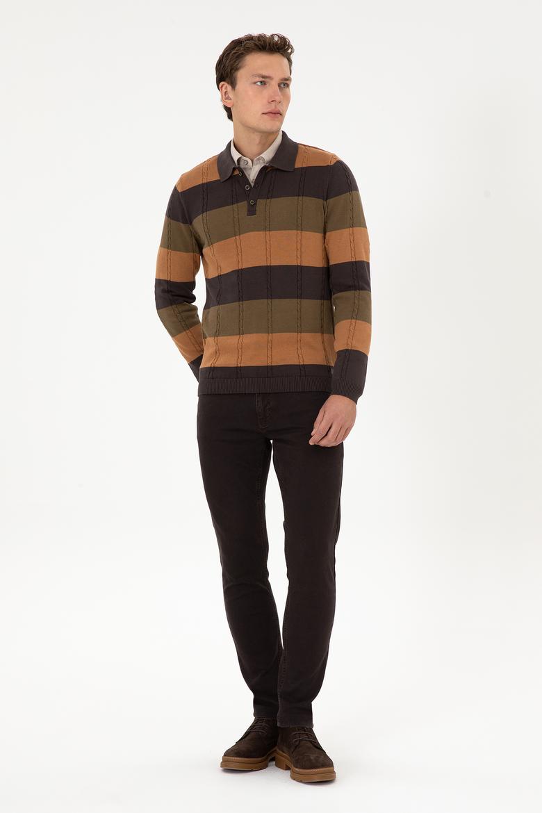 Erkek Koyu Kahverengi Kazak - 50316616014