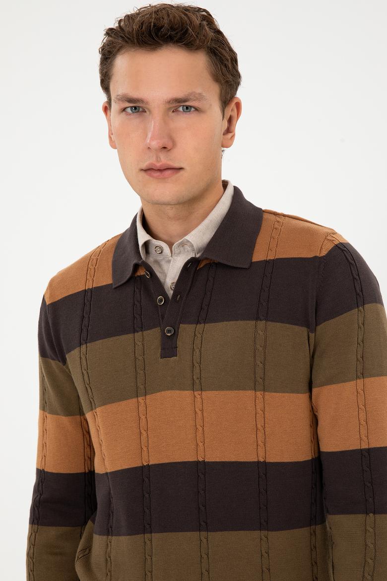 Erkek Koyu Kahverengi Kazak - 50316616014