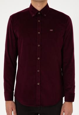 Erkek Bordo Uzun Kollu Gömlek - 50315915033