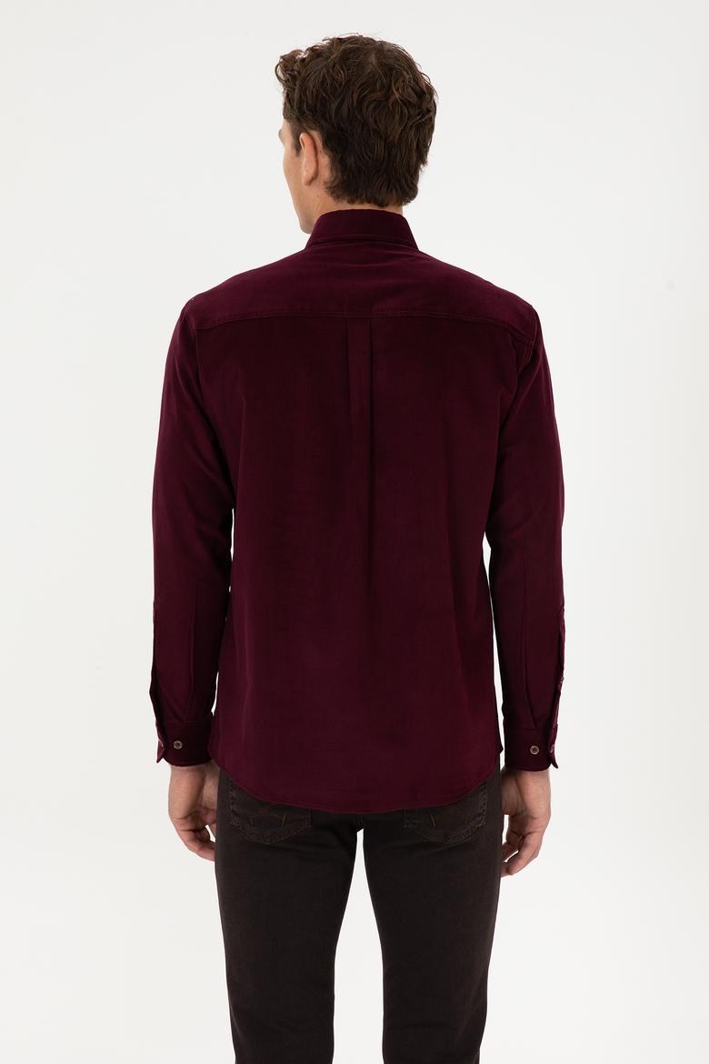 Erkek Bordo Uzun Kollu Gömlek - 50315915033