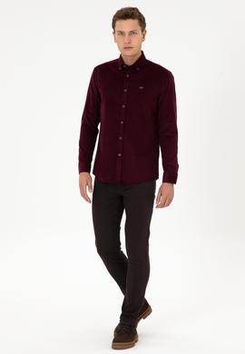 Erkek Bordo Uzun Kollu Gömlek - 50315915033