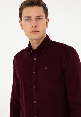 Erkek Bordo Uzun Kollu Gömlek - 50315915033