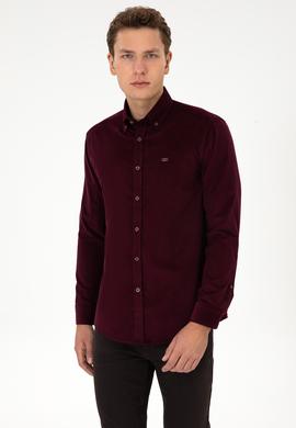Erkek Bordo Uzun Kollu Gömlek - 50315915033