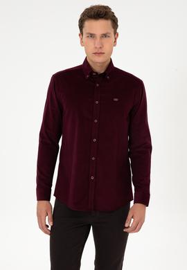 Erkek Bordo Uzun Kollu Gömlek - 50315915033