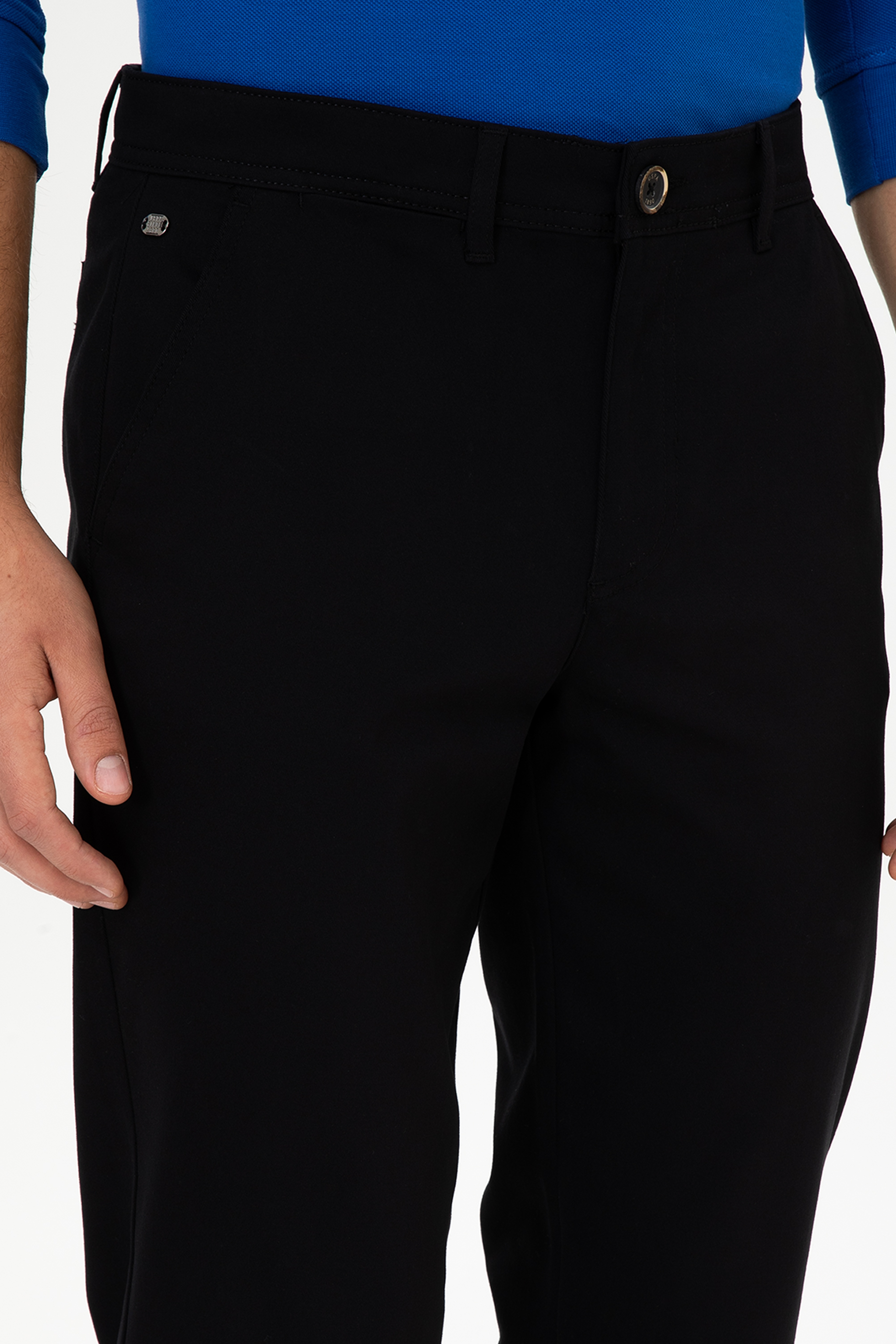 Erkek Regular Fit Siyah Kanvas / Chino Pantolon - Image 5