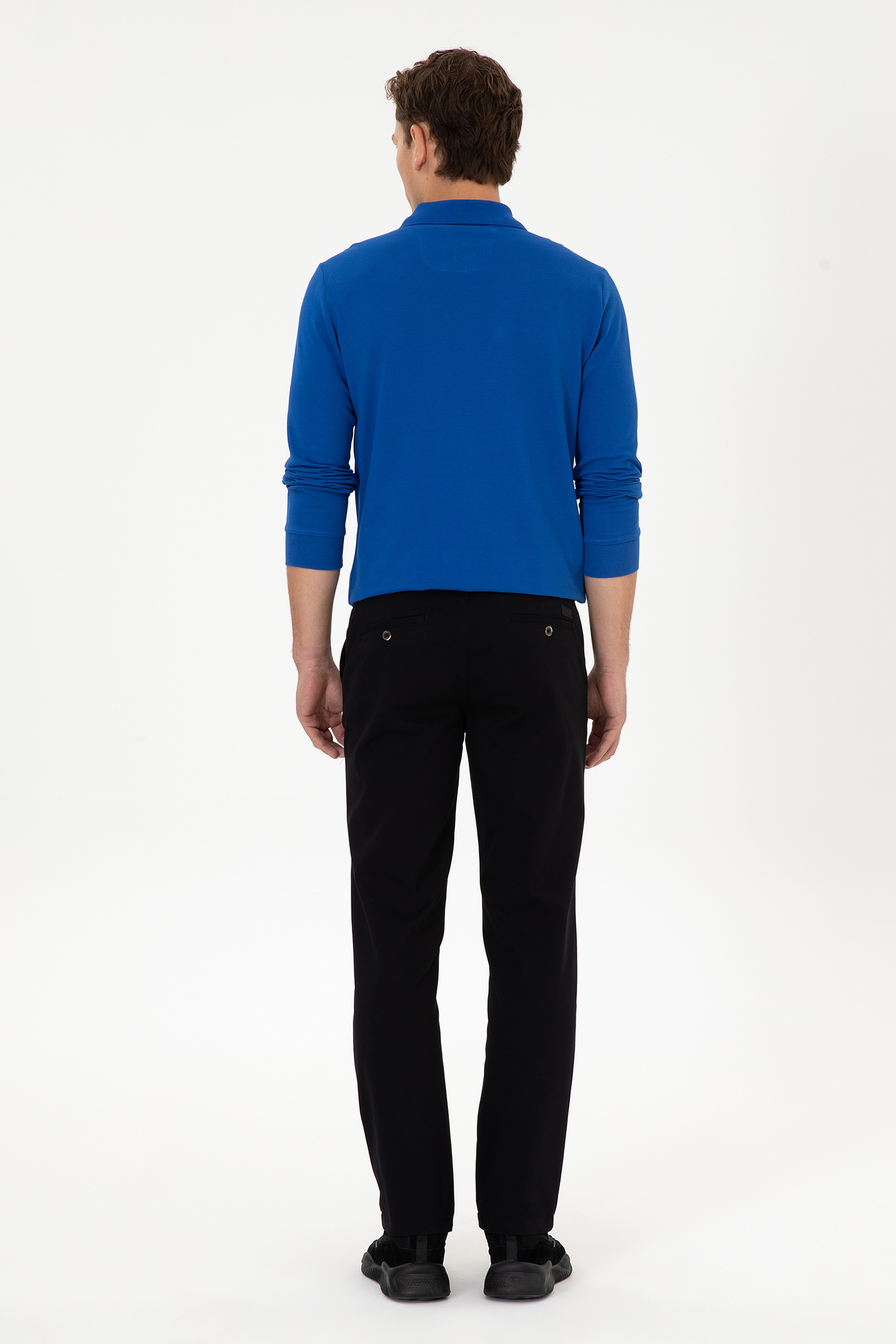 Erkek Regular Fit Siyah Kanvas / Chino Pantolon - Image 4