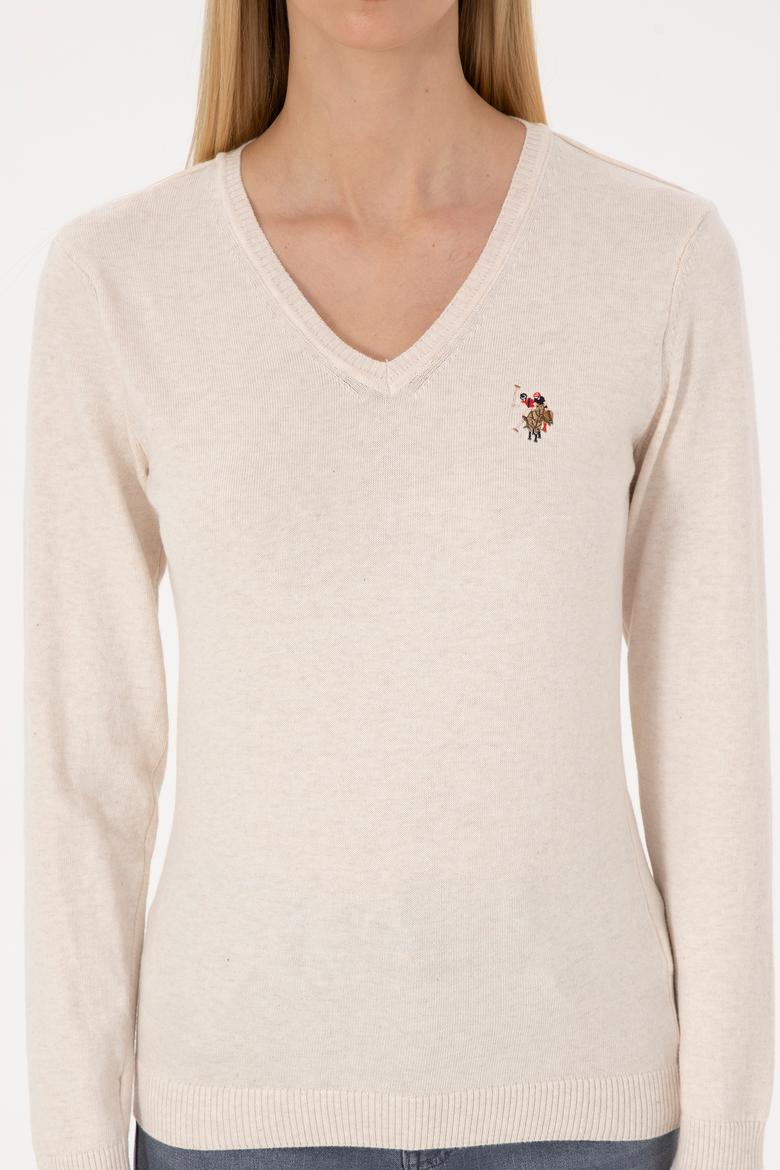 Kadın Krem Melanj Basic Kazak - 50307727030