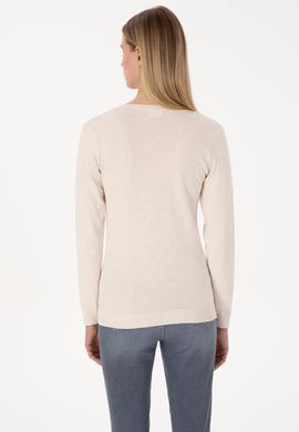 Kadın Krem Melanj Basic Kazak - 50307727030