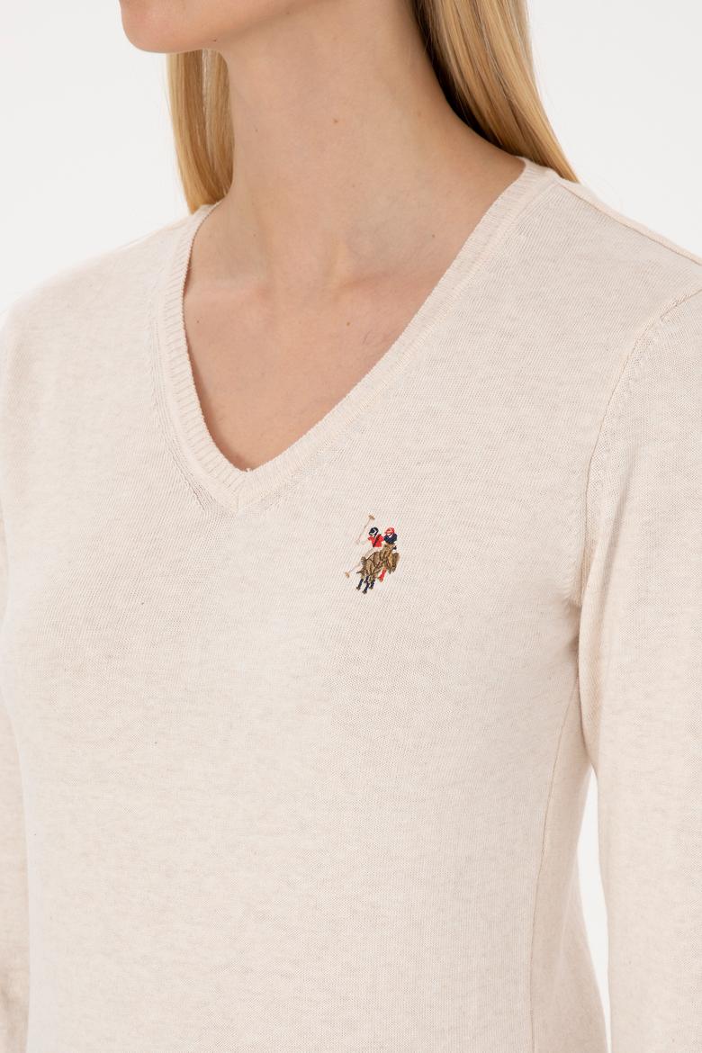 Kadın Krem Melanj Basic Kazak - 50307727030