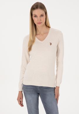 Kadın Krem Melanj Basic Kazak - 50307727030