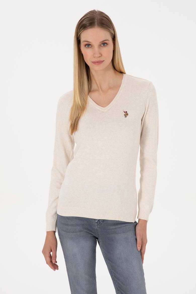 Kadın Krem Melanj Basic Kazak - 50307727030