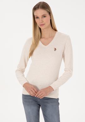 Kadın Krem Melanj Basic Kazak - 50307727030