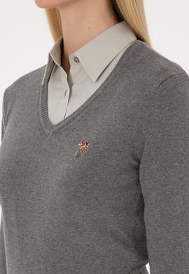 Kadın Gri Melanj Basic Kazak - 50307727045