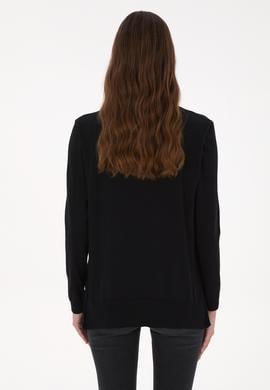 Kadın Siyah Bisiklet Yaka Basic Kazak - 50313579007