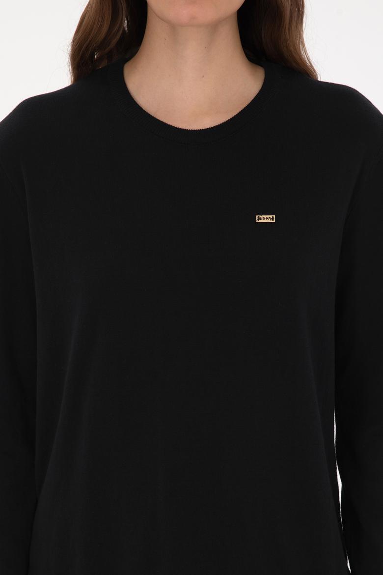 Kadın Siyah Bisiklet Yaka Basic Kazak - 50313579007