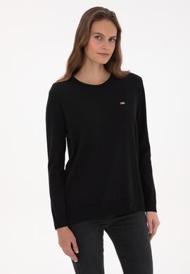 Kadın Siyah Bisiklet Yaka Basic Kazak - 50313579007