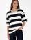 Kadın Lacivert Çizgili Bisiklet Yaka Sweatshirt