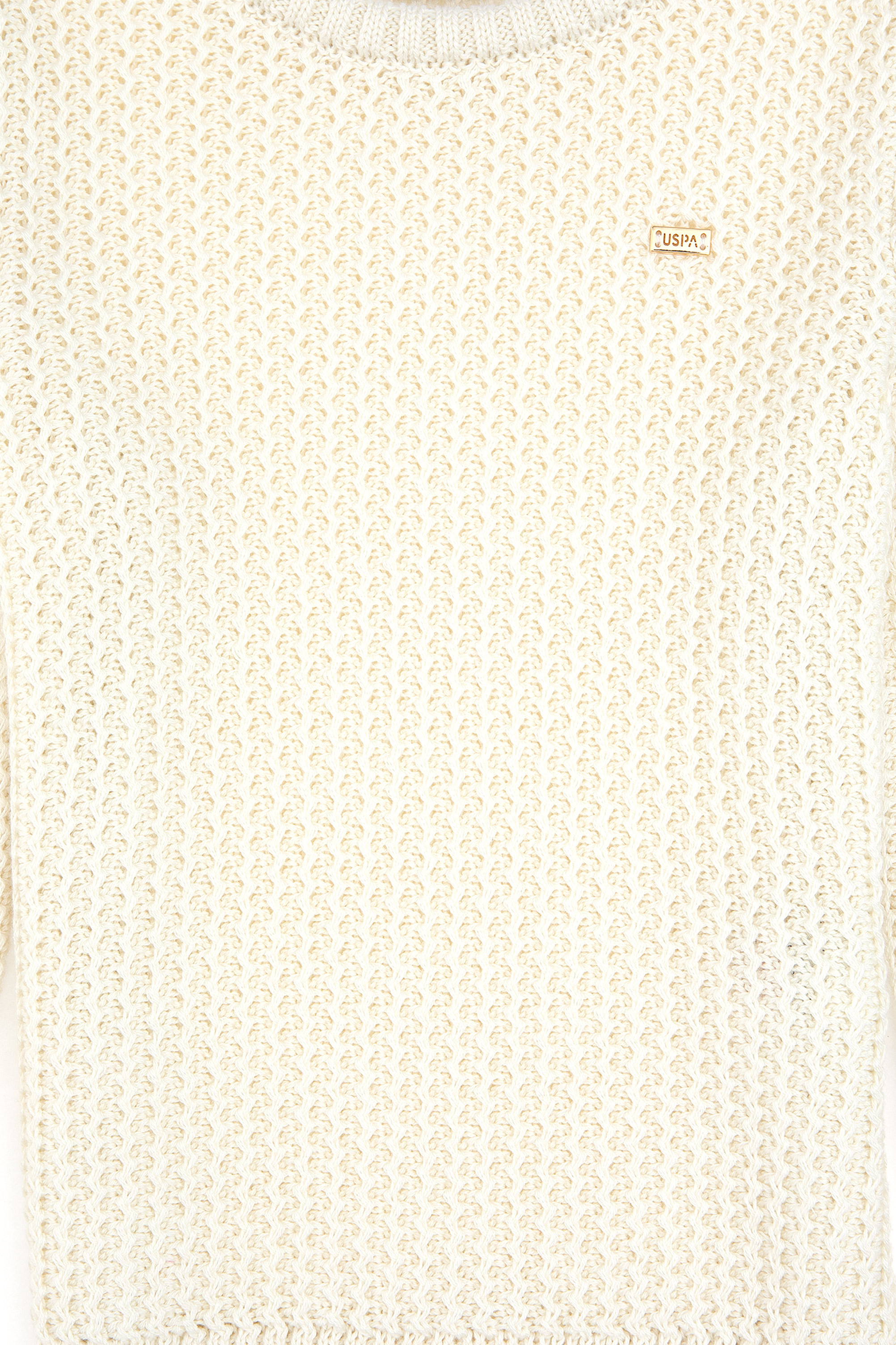 ژاکت بافتنی یقه گرد کرم رنگ رگولار دخترانه یو اس پولو | U.S. Polo Assn. - تصویر 6