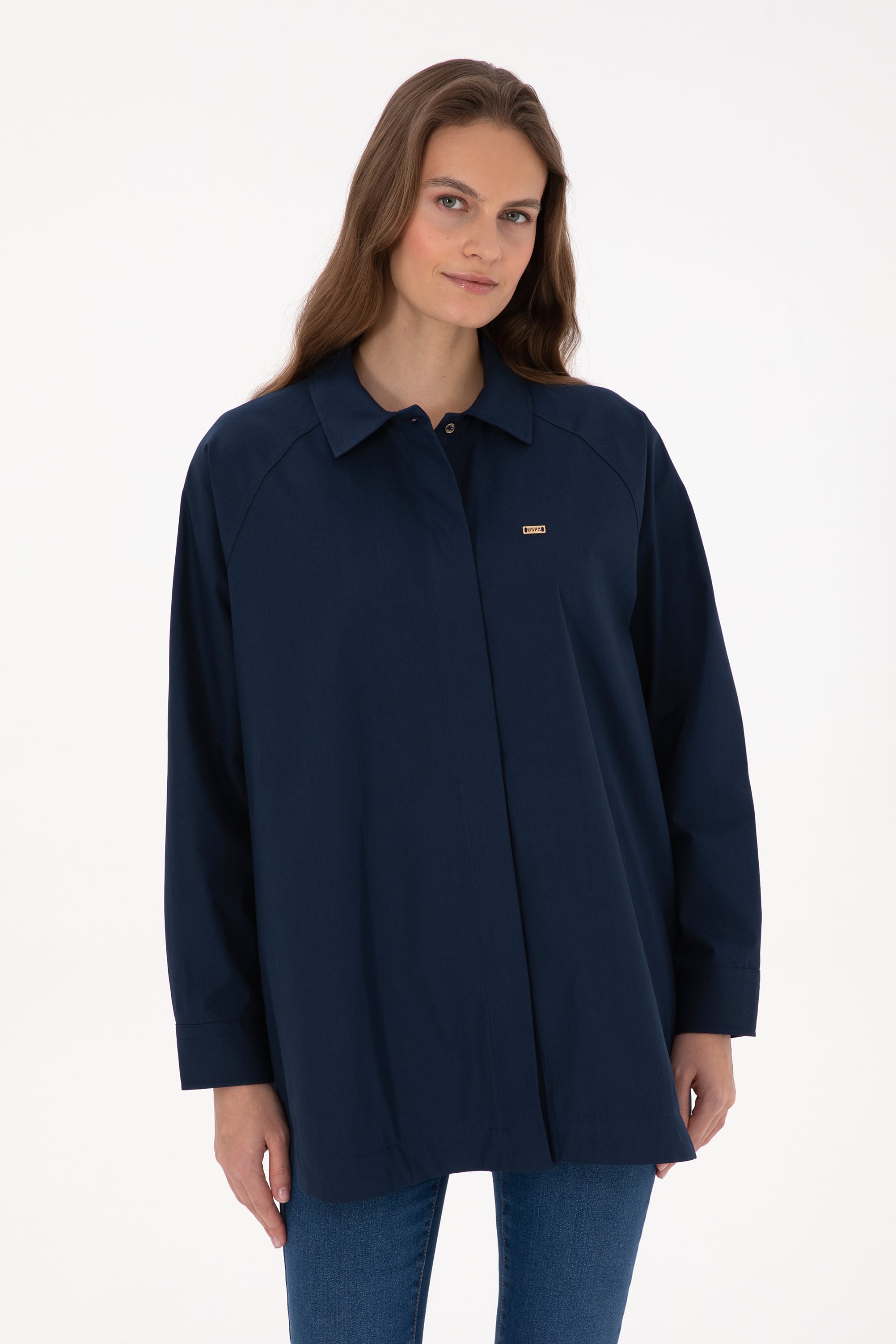 Kadın Lacivert Uzun Kollu Gömlek