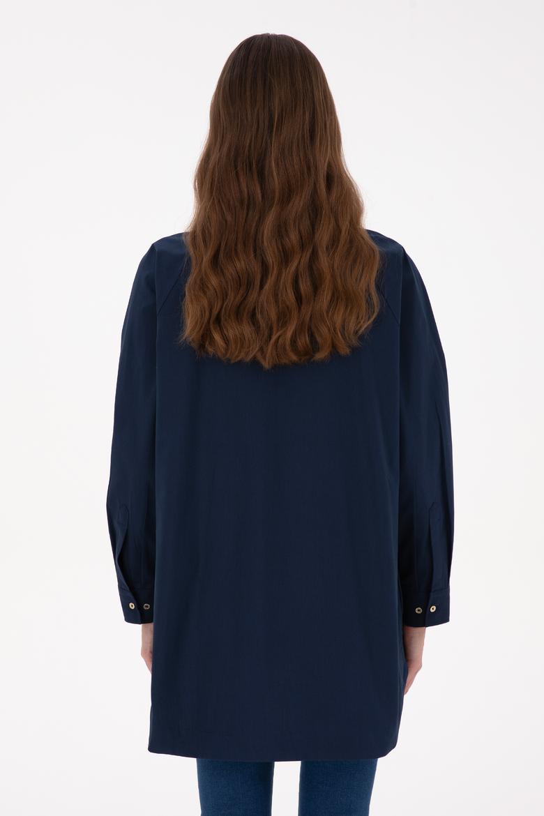 Kadın Lacivert Uzun Kollu Gömlek - 50316399003