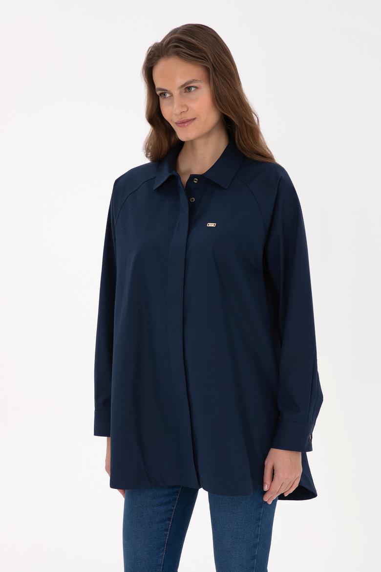 Kadın Lacivert Uzun Kollu Gömlek - 50316399003