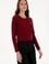 Kadın Bordo Bisiklet Yaka Basic Kazak