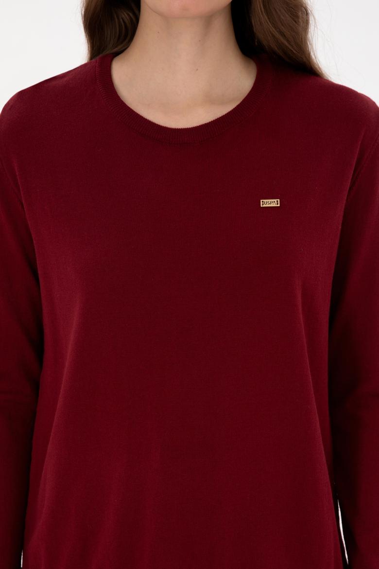 Kadın Bordo Bisiklet Yaka Basic Kazak - 50313579020