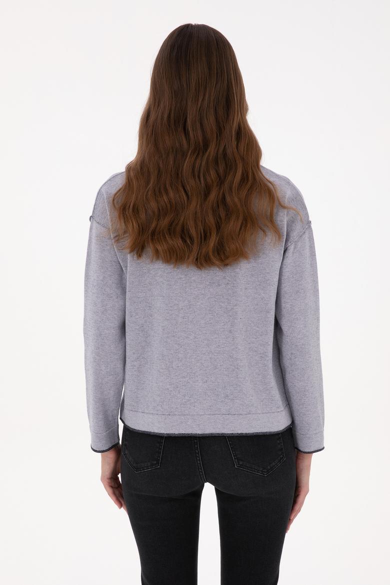 Kadın Mor Bisiklet Yaka Kazak - 50314675017