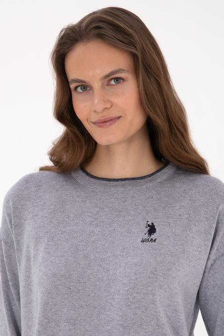 Kadın Mor Bisiklet Yaka Kazak