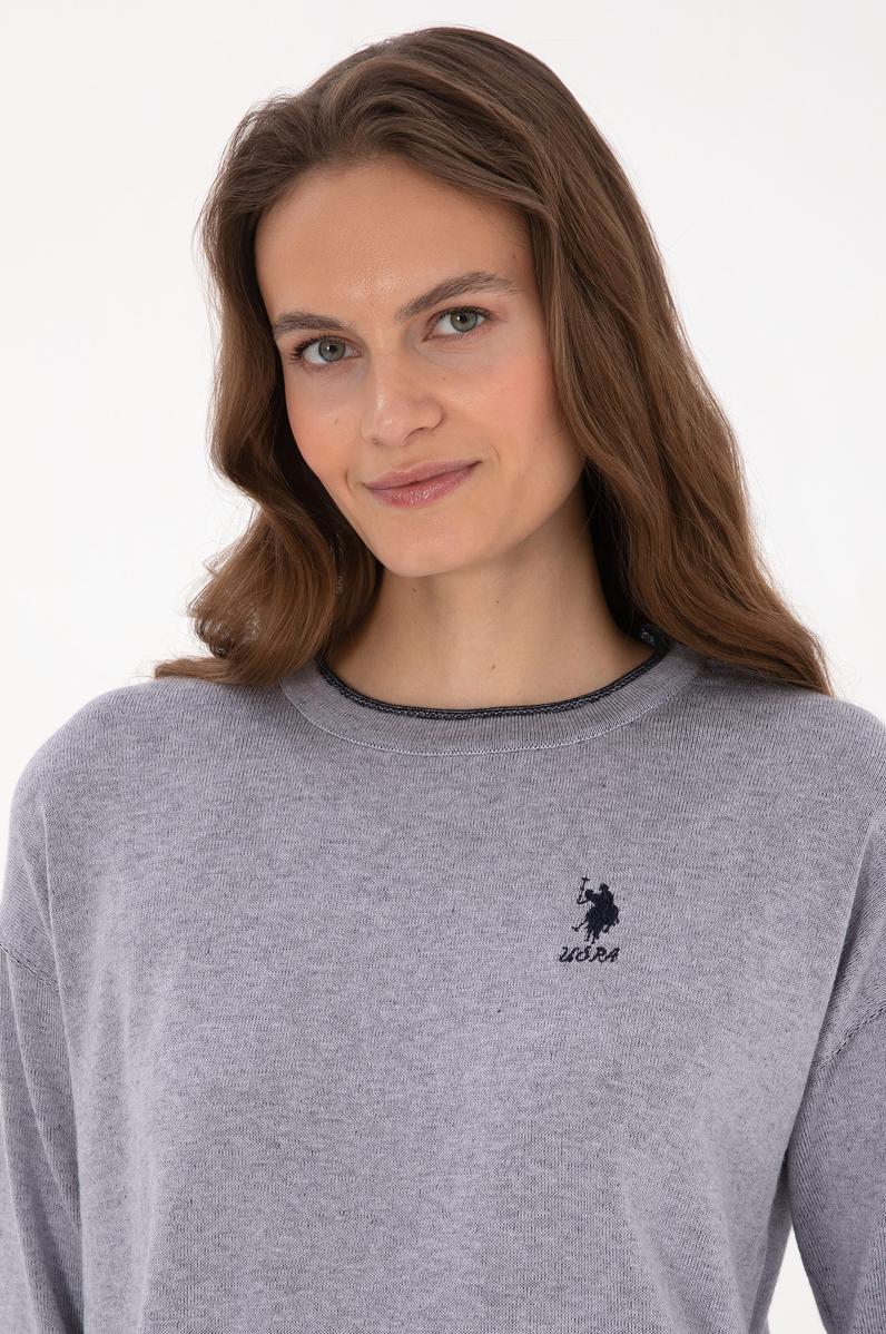 Kadın Mor Bisiklet Yaka Kazak