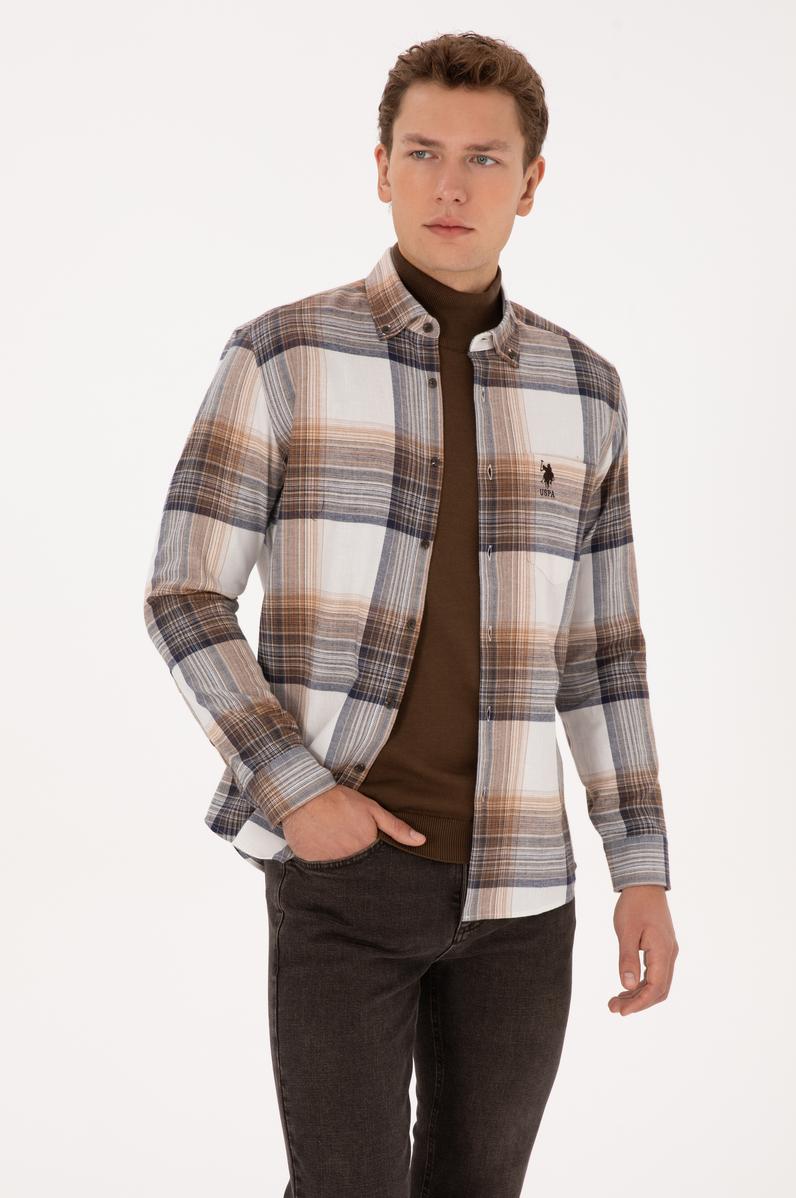 Erkek Camel Uzun Kollu Gömlek