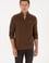 Erkek Regular Fit Yarım Fermuarlı Kahverengi Basic Sweatshirt