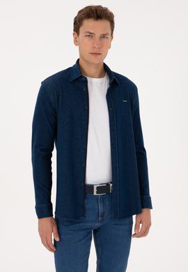 Erkek Lacivert Örme Gömlek - 50308504008