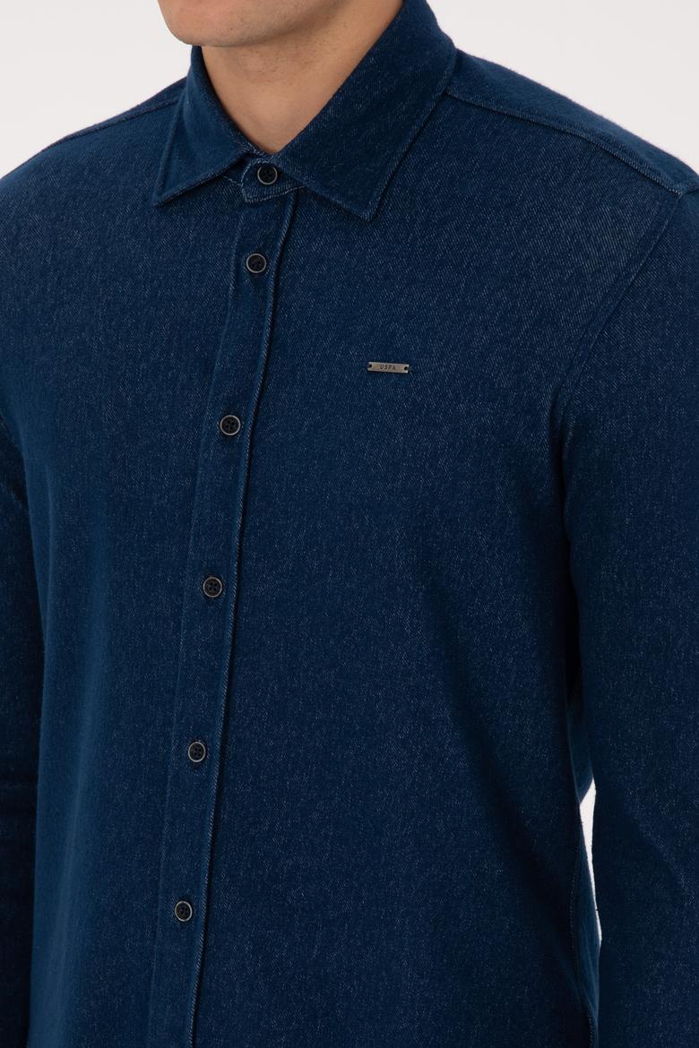 Erkek Lacivert Örme Gömlek - 50308504008