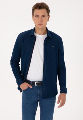 Erkek Lacivert Örme Gömlek - 50308504008