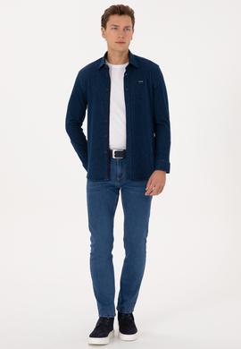 Erkek Lacivert Örme Gömlek - 50308504008