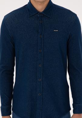 Erkek Lacivert Örme Gömlek - 50308504008