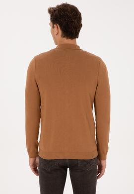 Erkek Camel Basic Triko Hırka - 50313690067