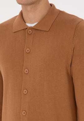 Erkek Camel Basic Triko Hırka - 50313690067