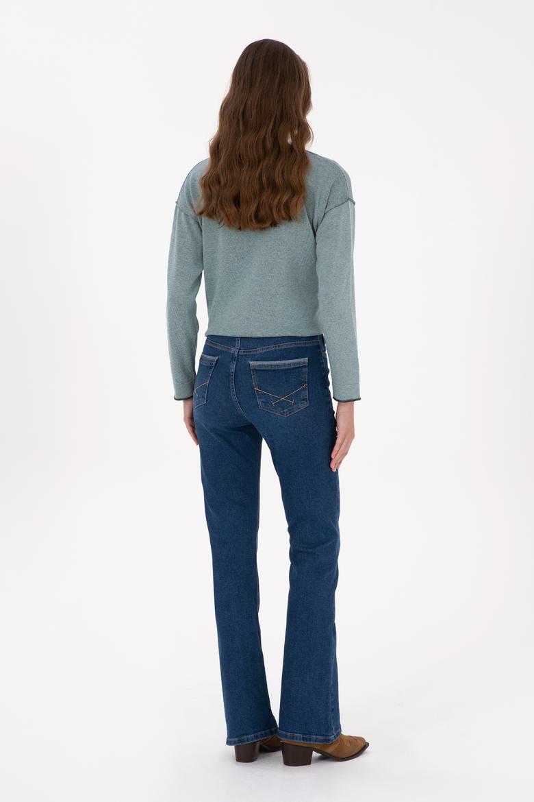 Kadın Mavi Slim Flare Fit Jean Pantolon - 50316550005