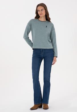 Kadın Mavi Slim Flare Fit Jean Pantolon - 50316550005