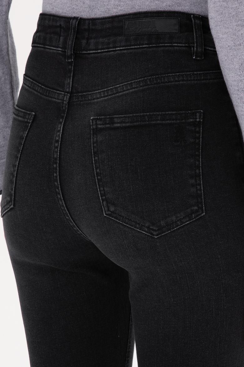 Kadın Siyah Slim Flare Fit Jean Pantolon - 50316567006