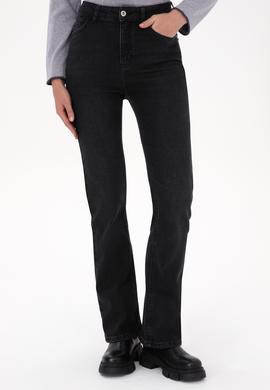 Kadın Siyah Slim Flare Fit Jean Pantolon - 50316567006