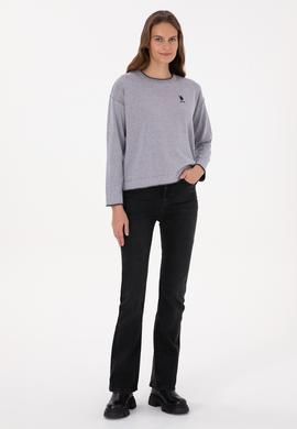 Kadın Siyah Slim Flare Fit Jean Pantolon - 50316567006