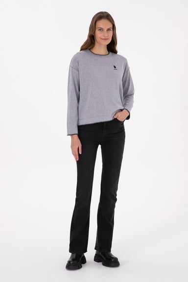 Kadın Siyah Slim Flare Fit Jean Pantolon