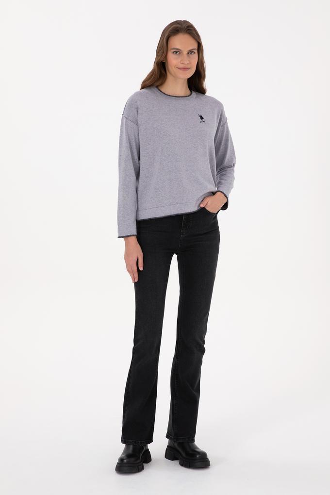 Kadın Siyah Slim Flare Fit Jean Pantolon