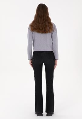 Kadın Siyah Slim Flare Fit Jean Pantolon - 50316567006