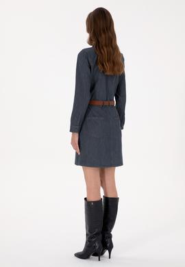 Kadın Siyah Dokuma Elbise - 50316627003