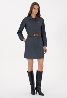 Kadın Siyah Dokuma Elbise - 50316627003