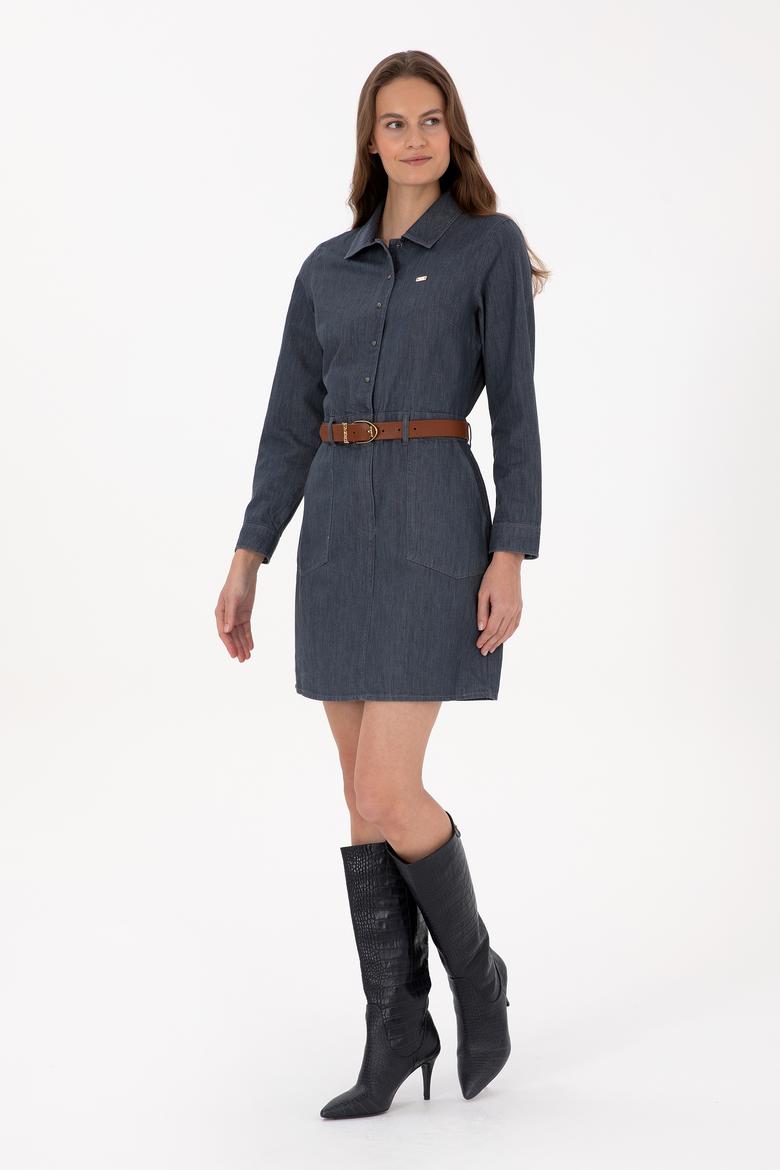 Kadın Siyah Dokuma Elbise - 50316627003